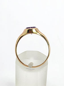 0871: Antique: 9ct Gold Lilac Amethyst Signet Ring- From 1911