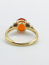 Load image into Gallery viewer, 1471: Vintage: 18ct Gold Lively Fire Opal 6 Diamonds Dress; Ring- simply gorgeous
