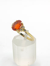 Load image into Gallery viewer, 1471: Vintage: 18ct Gold Lively Fire Opal 6 Diamonds Dress; Ring- simply gorgeous
