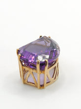 Load image into Gallery viewer, 1762: Vintage; 9ct Gold Teardrop Cut Amethyst Diamonds Pendant- nice weight, lovely cut &amp; colour
