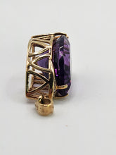 Load image into Gallery viewer, 1762: Vintage; 9ct Gold Teardrop Cut Amethyst Diamonds Pendant- nice weight, lovely cut &amp; colour
