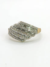 Load image into Gallery viewer, 1769: Vintage: 9ct Gold Mixed-Cut Diamonds Statement Ring- fabulous, natural sparkle
