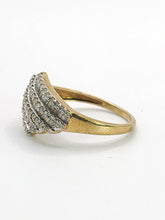 Load image into Gallery viewer, 1769: Vintage: 9ct Gold Mixed-Cut Diamonds Statement Ring- fabulous, natural sparkle
