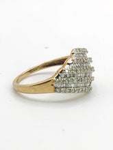 Load image into Gallery viewer, 1769: Vintage: 9ct Gold Mixed-Cut Diamonds Statement Ring- fabulous, natural sparkle
