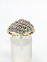 Load image into Gallery viewer, 1769: Vintage: 9ct Gold Mixed-Cut Diamonds Statement Ring- fabulous, natural sparkle
