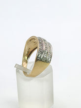 Cargar imagen en el visor de la galería, 1773: Vintage: 9ct Gold Diamonds Tiered Ring- natural, sparkling symmetry

