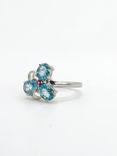 Load image into Gallery viewer, 1775: Vintage: 9ct White Gold Topaz Ruby Eclectic Dress Ring- totally captivating
