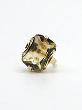 Load image into Gallery viewer, 1111: Vintage: 9ct Gold Emerald Cut Green Spinel Statement Ring- from 1970
