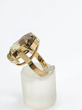 Load image into Gallery viewer, 1111: Vintage: 9ct Gold Emerald Cut Green Spinel Statement Ring- from 1970
