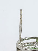 Cargar imagen en el visor de la galería, 1453: Vintage: 18ct White Gold Peridot 52 Diamonds Stud Earrings- lovely sparkle
