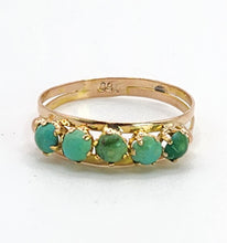 Load image into Gallery viewer, 1557: Antique &amp; Ancient: 18ct Gold Turquoise Half-Eternity/Stacker Ring- Pre-1900
