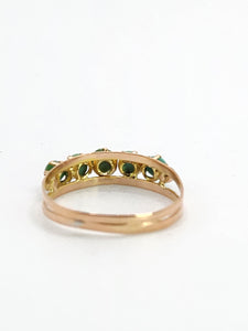 1557: Antique & Ancient: 18ct Gold Turquoise Half-Eternity/Stacker Ring- Pre-1900