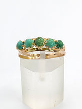 Load image into Gallery viewer, 1557: Antique &amp; Ancient: 18ct Gold Turquoise Half-Eternity/Stacker Ring- Pre-1900
