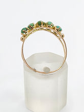 Load image into Gallery viewer, 1557: Antique &amp; Ancient: 18ct Gold Turquoise Half-Eternity/Stacker Ring- Pre-1900
