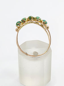 1557: Antique & Ancient: 18ct Gold Turquoise Half-Eternity/Stacker Ring- Pre-1900