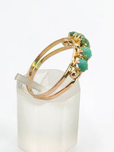 Load image into Gallery viewer, 1557: Antique &amp; Ancient: 18ct Gold Turquoise Half-Eternity/Stacker Ring- Pre-1900
