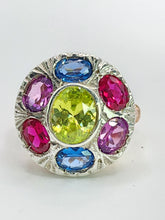 Load image into Gallery viewer, 1699: Vintage: 9ct Rose &amp; White Gold Multi-Gem Cocktail Ring -Statement eye candy

