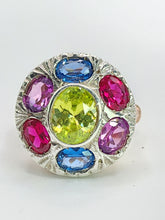 Load image into Gallery viewer, 1699: Vintage: 9ct Rose &amp; White Gold Multi-Gem Cocktail Ring -Statement eye candy
