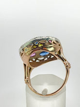 Load image into Gallery viewer, 1699: Vintage: 9ct Rose &amp; White Gold Multi-Gem Cocktail Ring -Statement eye candy
