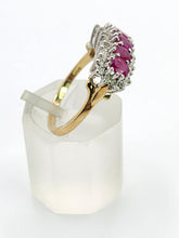 Cargar imagen en el visor de la galería, 1797: Vintage: 9ct Gold Moonstones, Sapphires, Blue Spinels Cocktail Ring- Splendid
