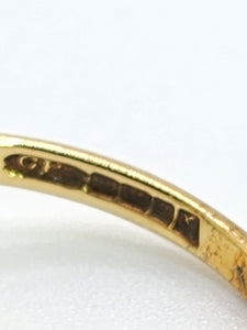 1798: Vintage: 9ct Gold Blue Sapphire Diamonds Cluster Ring- very fine example