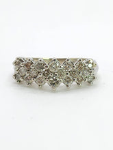 Cargar imagen en el visor de la galería, 0781: Vintage: 14ct White Gold Diamonds (1c carat) Tiered Ring- natural. sparkling beauty
