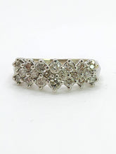 Cargar imagen en el visor de la galería, 0781: Vintage: 14ct White Gold Diamonds (1c carat) Tiered Ring- natural. sparkling beauty
