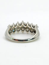 Cargar imagen en el visor de la galería, 0781: Vintage: 14ct White Gold Diamonds (1c carat) Tiered Ring- natural. sparkling beauty
