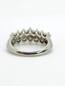 0781: Vintage: 14ct White Gold Diamonds (1c carat) Tiered Ring- natural. sparkling beauty