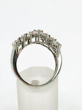 Cargar imagen en el visor de la galería, 0781: Vintage: 14ct White Gold Diamonds (1c carat) Tiered Ring- natural. sparkling beauty
