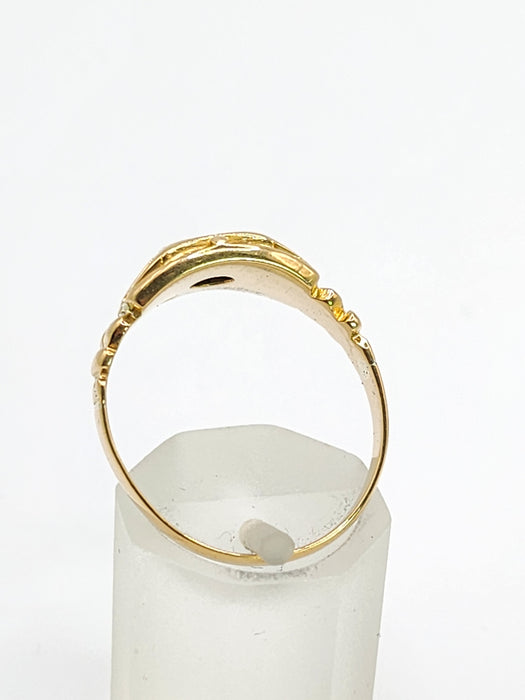 6497 Vintage: 18ct Yellow Gold 0.17ct Diamond Star Set Signet Ring