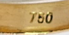 Cargar imagen en el visor de la galería, 1616: Vintage: 18ct Gold Cornflower Blue Sapphire Baguette Diamonds Ring- FAB
