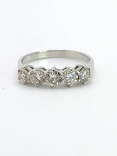 Cargar imagen en el visor de la galería, 1721: Vintage;: 18ct White Gold Diamonds Dress Stacker Ring- 1.21ct of fine, natural diamonds
