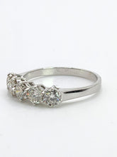 Cargar imagen en el visor de la galería, 1721: Vintage;: 18ct White Gold Diamonds Dress Stacker Ring- 1.21ct of fine, natural diamonds
