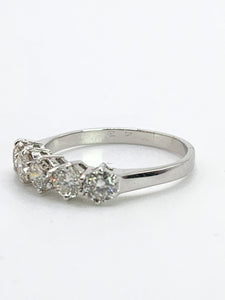1721: Vintage;: 18ct White Gold Diamonds Dress Stacker Ring- 1.21ct of fine, natural diamonds