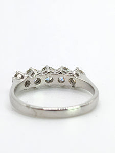 1721: Vintage;: 18ct White Gold Diamonds Dress Stacker Ring- 1.21ct of fine, natural diamonds