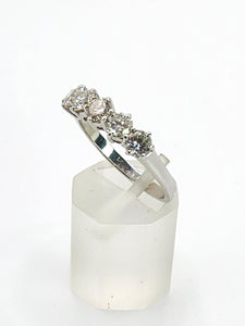 1721: Vintage;: 18ct White Gold Diamonds Dress Stacker Ring- 1.21ct of fine, natural diamonds