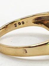 Load image into Gallery viewer, 1840: Vintage: 9ct Gold Lattice Work 7 Rubies Dress Ring- Lovely symmetry
