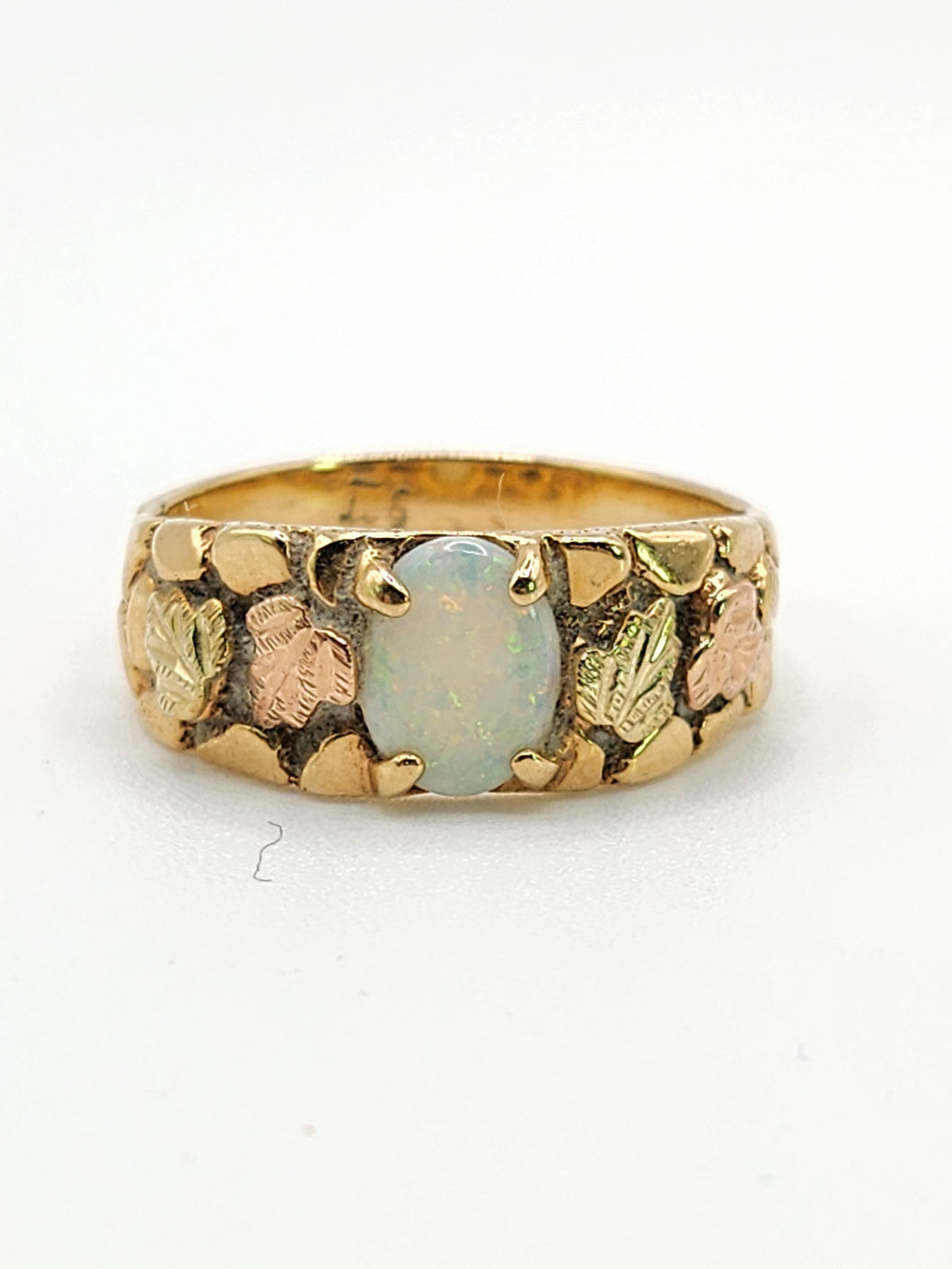 1851: Antique: 9ct Rose & Yellow Gold Opal Signet Ring- Rare Find