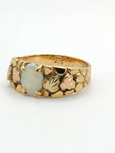 Load image into Gallery viewer, 1851: Antique: 9ct Rose &amp; Yellow Gold Opal Signet Ring- Rare Find
