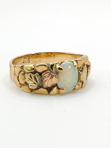 1851: Antique: 9ct Rose &amp; Yellow Gold Opal Signet Ring- Rare Find