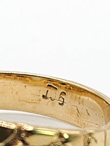 1851: Antique: 9ct Rose &amp; Yellow Gold Opal Signet Ring- Rare Find