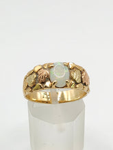Load image into Gallery viewer, 1851: Antique: 9ct Rose &amp; Yellow Gold Opal Signet Ring- Rare Find
