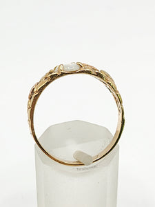 1851: Antique: 9ct Rose &amp; Yellow Gold Opal Signet Ring- Rare Find