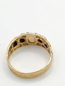 1851: Antique: 9ct Rose &amp; Yellow Gold Opal Signet Ring- Rare Find