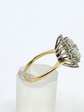 Load image into Gallery viewer, 1940: Vintage: 18ct Gold White Opals Diamonds (0.85ct) Cocktail Ring- Sensational
