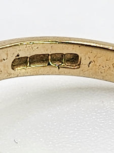 1921: Vintage: 9ct Gold French Blue Sapphire 12 Diamonds Dress Ring- exquisite&nbsp;
