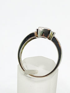 1933: Modern : 14ct White Gold Tanzanite, Australian Opal, Diamonds Stacker Ring- Eclectic eye-catcher
