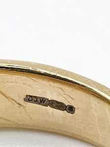 1941: Vintage: 9ct Gold Champagne & White Diamonds Band- Geometric sparkler, nice weight