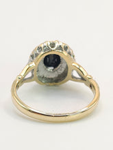 Cargar imagen en el visor de la galería, 1235: Vintage: 9ct Gold Australian Blue Sapphire Diamonds Cluster Ring - the classic Diana style
